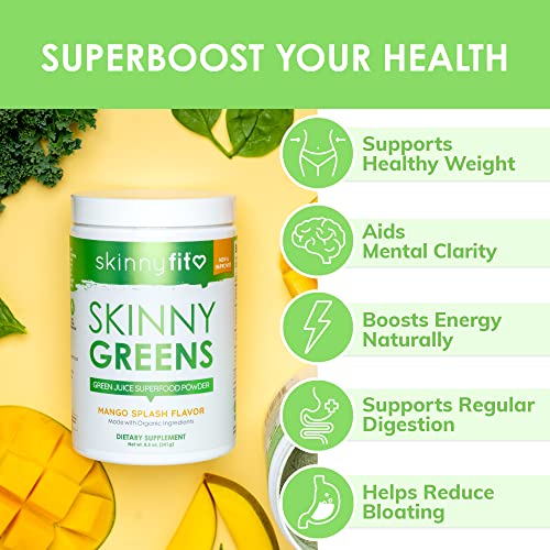 SkinnyFit Mango Splash Skinny Greens, Green Juice Superfood Powder, Natural Energy SkinnyFitBuy Supplements Australia