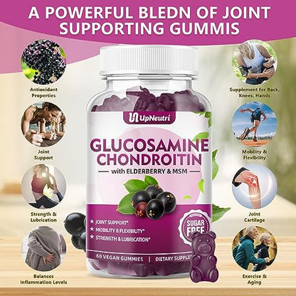 UPNEUTRI Glucosamine Chondroitin Gummies Sugar Free, Extra Strength 1500mg UPNEUTRIBuy Supplements Australia