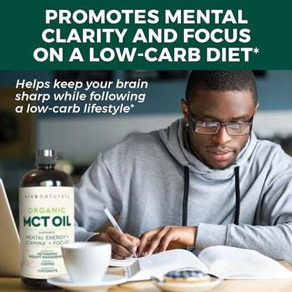 Viva Naturals Organic MCT Oil for Keto Coffee (32 fl oz) - Best MCT Oil Supplement Viva NaturalsBuy Supplements Australia
