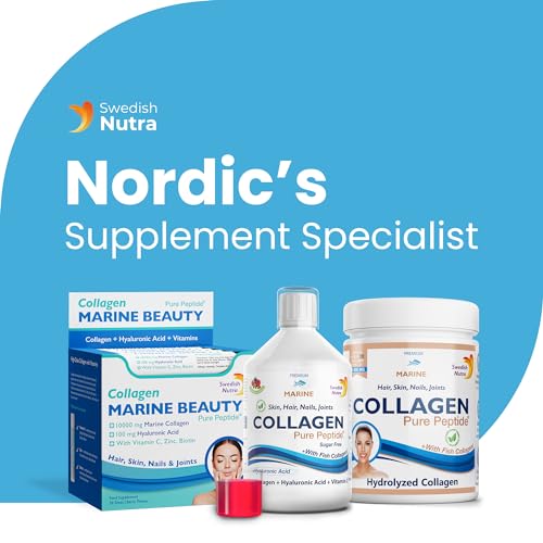 Swedish Nutra Marine Beauty Collagen | High Strength Type 1 & 3 Collagen to Rejuvenate Hair, Skin & Nails Swedish NutraBuy Supplements Australia