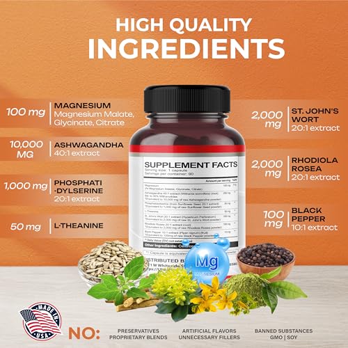 CORTISOL SHIELD 9 IN 1 - 15,250mg Magnesium + Ashwagandha with Phosphatidylserine ULTRA HERBSBuy Supplements Australia