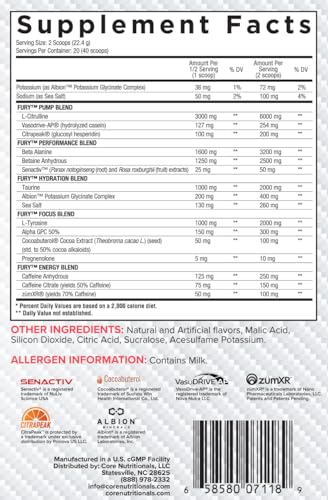 Core Nutritionals Fury V2: Pre-Workout Powder to Maximize Performance in The Gym Core NutritionalsBuy Supplements Australia