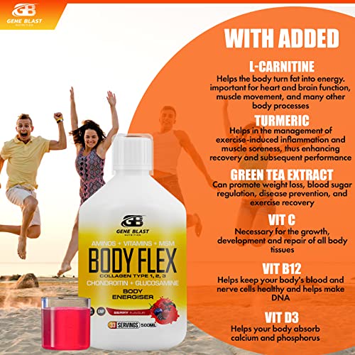 Gene Blast Body Flex, Liquid Joint Supplement w/Hydrolysed Collagen Type1 2 3 Plus Glucosamine GENE BLASTBuy Supplements Australia