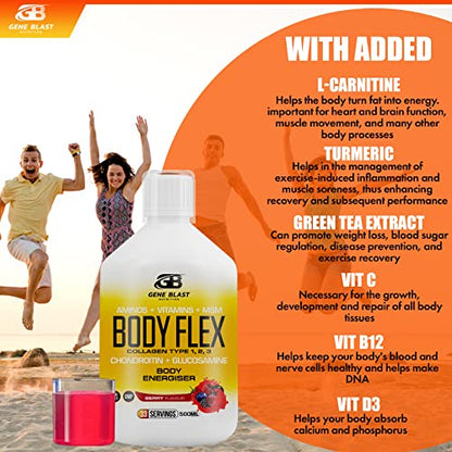 Gene Blast Body Flex, Liquid Joint Supplement w/Hydrolysed Collagen Type1 2 3 Plus Glucosamine GENE BLASTBuy Supplements Australia