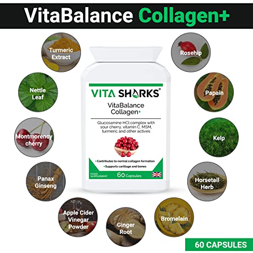 VitaBalance Collagen+ 60 Capsules for Skin, Hair, Nails, Joints & Connective Tissue Vita SharksBuy Supplements Australia