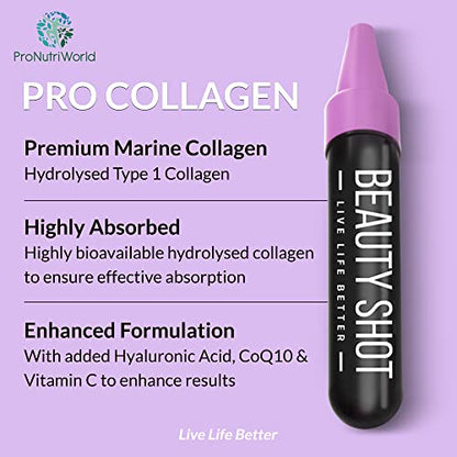 ProNutriWorld Marine Collagen Peptides Shots, Hyaluronic Acid and CoQ10 ProNutriWorldBuy Supplements Australia