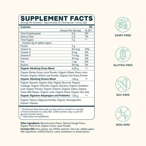 Ora Organic Greens Powder - Vegan, Gluten-Free, Organic Super Greens Drink for Energy and Detox | Antioxidants & Adaptogenic Herbs | 20+ Superfood Greens Blend - Citrus Flavor, 30 Servings Ora OrganicBuy Supplements Australia