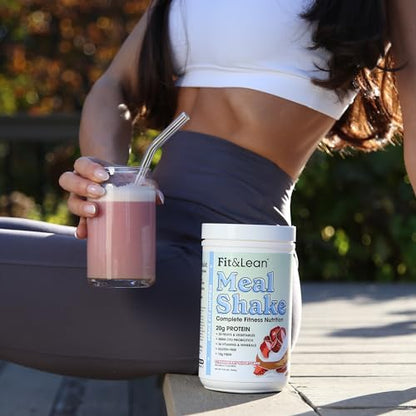 Fit & Lean Meal Shake, Fat Burning Meal Replacement, Protein, Fiber, Probiotics, Strawberry Fit & LeanBuy Supplements Australia