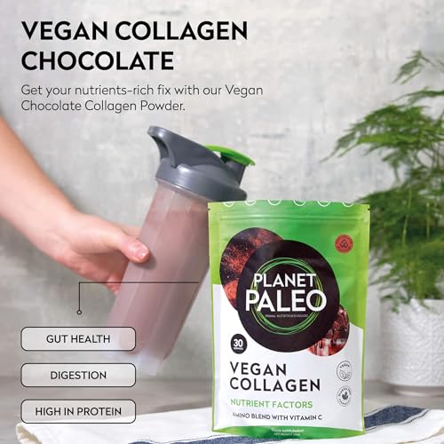 Planet Paleo Vegan Collagen (Chocolate, 255g) - Vegan Collagen Powder - High Protein Planet PaleoBuy Supplements Australia