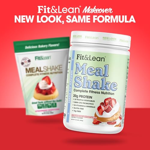 Fit & Lean Meal Shake, Fat Burning Meal Replacement, Protein, Fiber, Probiotics, Strawberry Fit & LeanBuy Supplements Australia