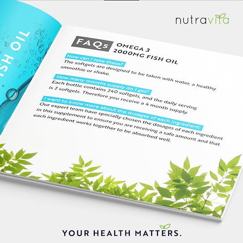 Omega 3 2000mg with 660mg EPA & 440mg DHA per Serving - 240 Softgel Capsules NutravitaBuy Supplements Australia