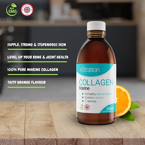 Marine Collagen Liquid | 25 x 10ml Servings | Liquid Collagen Drink for Women and Men | Pure Marine Collagen for Strong Bones & Joints NutrationBuy Supplements Australia