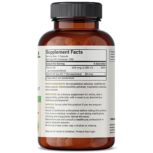 Futurebiotics Vitamin K2 (MK7) with D3 Supplement - Non-GMO Formula - 5000 IU Vitamin FuturebioticsBuy Supplements Australia