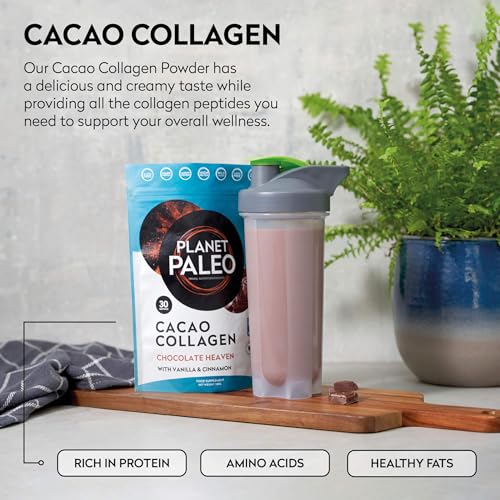Planet PaleoCacao Collagen Powder (285g, 30 Servings) - MSC Certified, Wild Caught Marine Collagen Planet PaleoBuy Supplements Australia