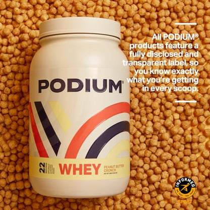 Podium Nutrition, Whey Protein Powder, Peanut Butter Crunch, 22 Servings, 27g of Whey Podium NutritionBuy Supplements Australia