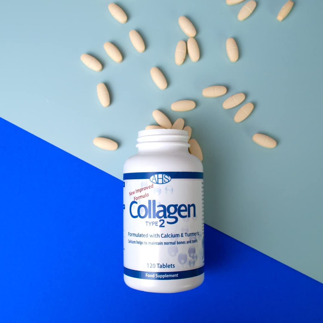 AHS Collagen Type 2 120 Tablets - 4500MG Per Day - Formulated with Calcium and Turmeric AHSBuy Supplements Australia