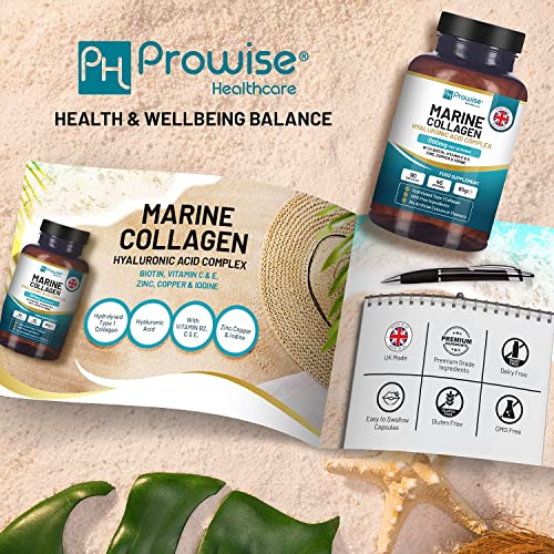 Marine Collagen with Hyaluronic Acid 1100mg | 90 Collagen Capsules High Strength for Women & Men PH PROWISE HealthcareBuy Supplements Australia