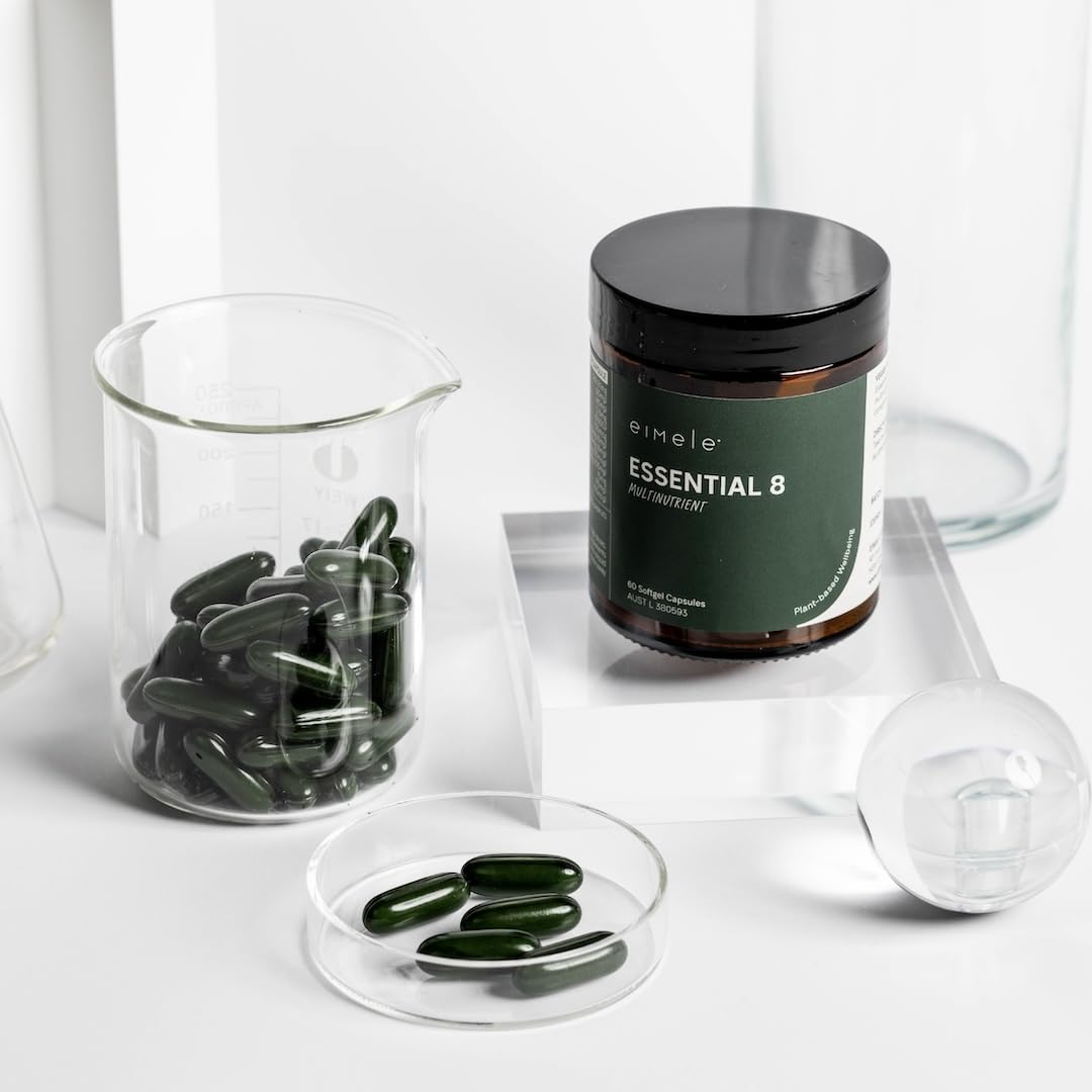 Essential 8 | Multivitamin for Energy & Immunity Support | 8 Essential Nutrients | Calcium, Vitamin B12, Omega3, Zinc, Iron, Vitamin D & More eimeleBuy Supplements Australia