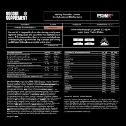 Soccer Supplement Recover90®, Complete Recovery Shake - 31grams of Whey Protein Isolate SOCCER SUPPLEMENTBuy Supplements Australia