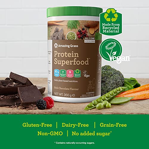 Amazing Grass Protein Superfood, Organic Vegan Protein Powder with Fruit and Vegetables Amazing GrassBuy Supplements Australia