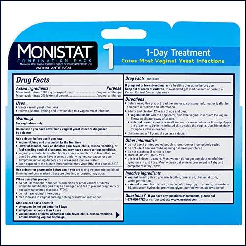 Monistat 1 Day Yeast Infection Treatment for Women, 1 Miconazole Ovule Insert & External Monistat Anti-Itch MonistatBuy Supplements Australia