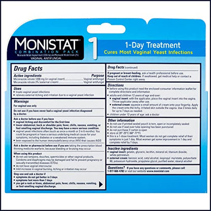 Monistat 1 Day Yeast Infection Treatment for Women, 1 Miconazole Ovule Insert & External Monistat Anti-Itch MonistatBuy Supplements Australia
