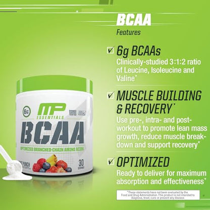 MusclePharm Essentials BCAA, Fruit Punch - 30 Servings Muscle PharmBuy Supplements Australia