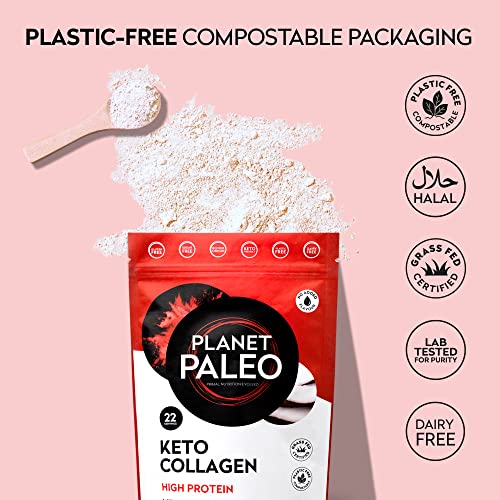 Planet Paleo Keto Collagen Powder (220g, 22 Servings) - Grass-Fed, High Protein Planet PaleoBuy Supplements Australia