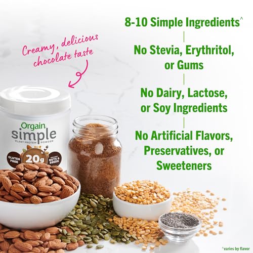 Orgain Organic Simple Vegan Protein Powder, Chocolate - 20g Plant Based Protein OrgainBuy Supplements Australia