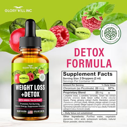 Glory Will Inc Weight Loss Drops Natural Detox Made in USA - Diet Drops for Fat Loss healthsupps.co.ukBuy Supplements Australia