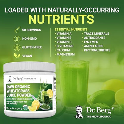 Dr. Berg USDA Certified Organic Green Powder Superfood (60 Servings) - Made with Raw Dr. Berg NutritionalsBuy Supplements Australia