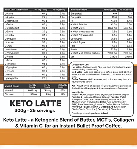 Instant Bulletproof Keto Coffee Creamer UK Made Collagen Latte | Butter Powder, Coconut MCTs & Vitamin C K GEN ketogenic enhancementBuy Supplements Australia