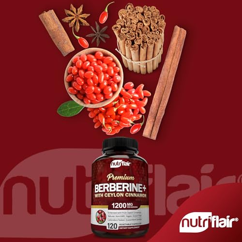 NutriFlair Premium Berberine HCL 1200mg, 120 Capsules - Plus Pure True Ceylon Cinnamon NutriFlairBuy Supplements Australia