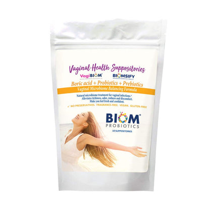 Biom Probiotics Prebiotics Boric acid Suppositories . Feminine Health Probiotic for Infections & pH Essentials VEGAN,PARABEN-FREE (10) Biom ProbioticsBuy Supplements Australia