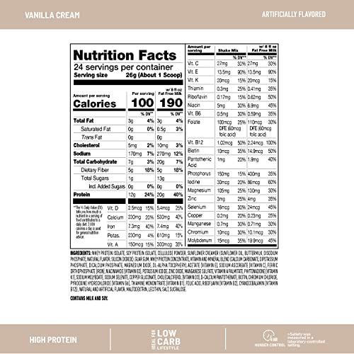 SlimFast Meal Replacement Smoothie Mix, 24 Servings, High Protein, Vanilla Cream, 20g SlimFastBuy Supplements Australia