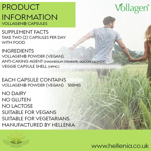Hellenia Vollagen 500mg - 60 Capsules - Vegan Collagen HelleniaBuy Supplements Australia