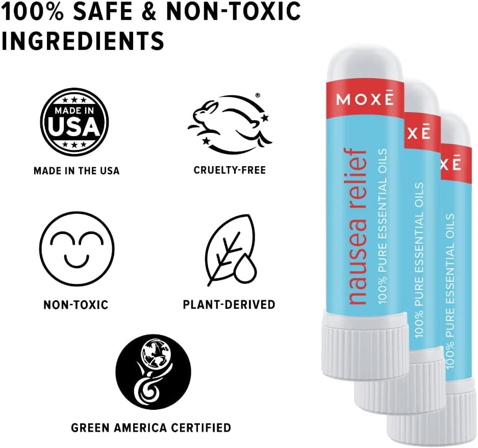 MOXE Nausea Nasal Inhaler Sticks, All Natural Essential Oil Blend, Ginger, Cardamom, Peppermint MOXEBuy Supplements Australia
