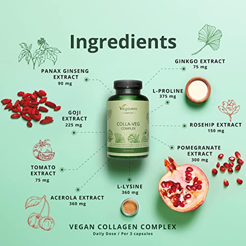 Vegavero Vegan Collagen Supplement | 2000mg | Complex with L-Lysine, L-Proline, Vitamin C (Acerola) & Superfoods Extracts VegaveroBuy Supplements Australia