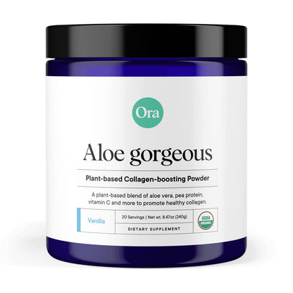 Ora Organic Vegan Collagen-Boosting Powder for Women and Men - Hair, Skin, & Nails Support - Bamboo Silica, Plant-Based Protein, Organic Vitamin C, Aloe Vera - Vanilla Flavor, 20 Servings Ora OrganicBuy Supplements Australia