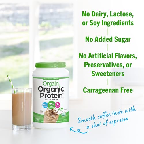 Orgain Organic Vegan Protein Powder, Iced Coffee - 21g Plant Based Protein, Gluten Free OrgainBuy Supplements Australia