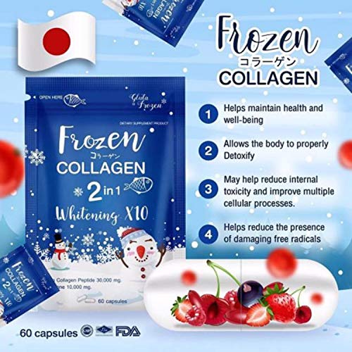 Frozen Collagen 2 in 1 Premium Collagen Peptide & Glutathione, 60 Capsules Frozen CollagenBuy Supplements Australia