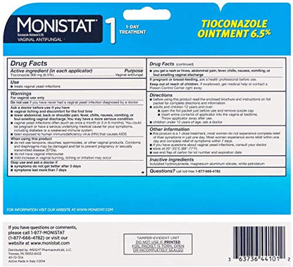 Monistat 1-Day Yeast Infection Treatment, Prefilled Applicator, 1 ea MonistatBuy Supplements Australia