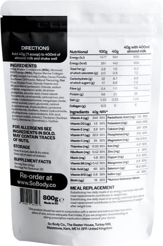 CollaSlim, Meal Replacement Shake with Added Collagen, Vitamins and Minerals, 800g, Balanced Meal Shake, Healthy Shake, Coffee Diet Shake. So Body CoBuy Supplements Australia