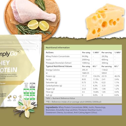 SimplyGo Whey Protein Powder | 900g | Simply Add 30g to Water, Juice or Shakes Simply SupplementsBuy Supplements Australia
