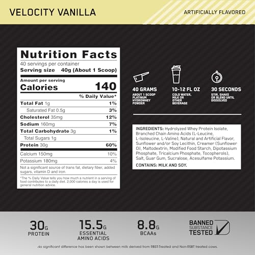 Optimum Nutrition Platinum Hydrowhey Protein Powder, 100% Hydrolyzed Whey Isolate Optimum NutritionBuy Supplements Australia