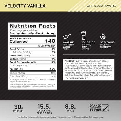 Optimum Nutrition Platinum Hydrowhey Protein Powder, 100% Hydrolyzed Whey Isolate Optimum NutritionBuy Supplements Australia