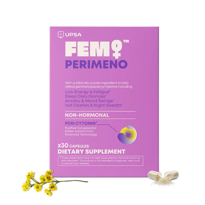 Upsa FEM Perimeno Perimenopause Supplements for Women - Non-Hormonal Pre-Menopause Support for Hot Flashes, Night Sweats, Mood, Sleep & Low Energy - 30 Capsules UpsaBuy Supplements Australia