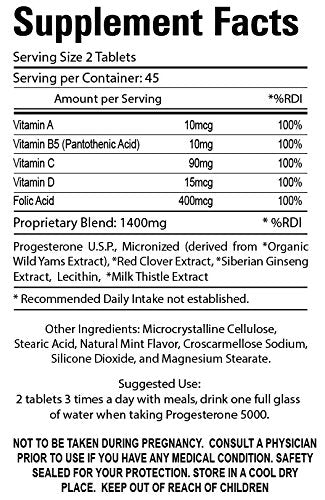 Organic Farm Vitamins Progesterone 5000 - Body glandular System Dietary Supplement, 100% Natural Progesterone Pills - Formula to Balance Hormones - progesterone Supplement, 90 Tablets Organic Farms VitaminsBuy Supplements Australia