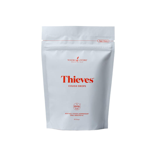 Young Living Thieves Cough Drops | 30 ct | Cinnamon & Menthol Flavor | with Thieves Essential Oil Blend of Lemon, Clove, Eucalyptus, Rosemary, & Peppermint | Sugar Free | Cooling Throat Comfort Young Living buy supplements Au