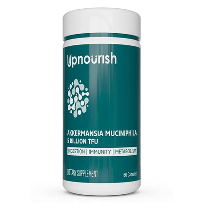 UpNourish Probiotics for GLP-1 Support, 5 Billion TFU Akkermansia Muciniphila for Digestive Health, Leaky Gut, Immunity and Metabolic Health, Prebiotics and Probiotics for Women and Men, 60 Capsules UpNourishBuy Supplements Australia